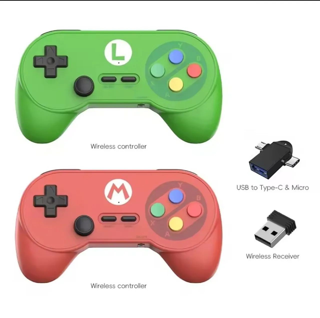 2 Controles Sem Fio Mario e  Luigi - Windows, Android 