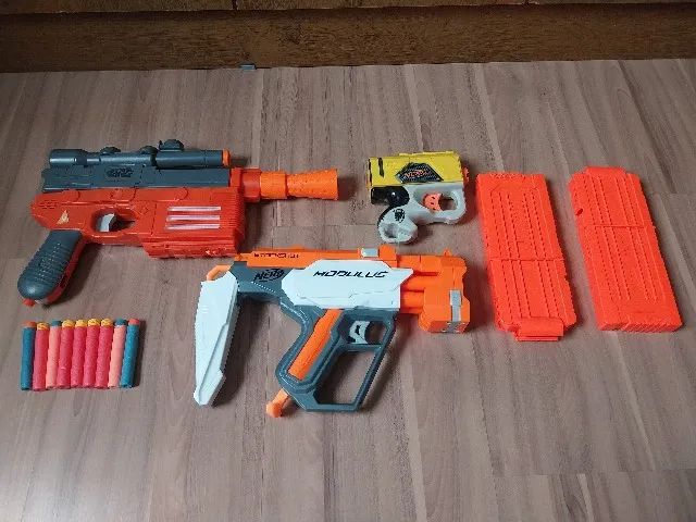 Kit nerfs usadas funcionais com dardos e cartuchos - Foto 2