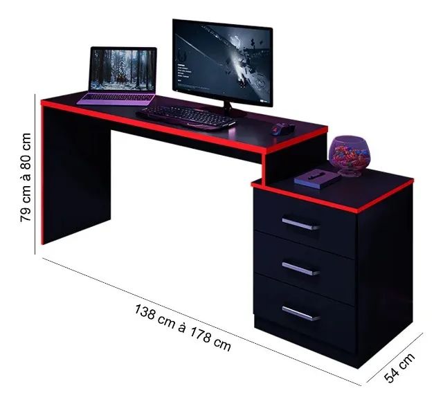 Mesa Gamer para Computador com gaveteiro DRx5000 - Foto 4