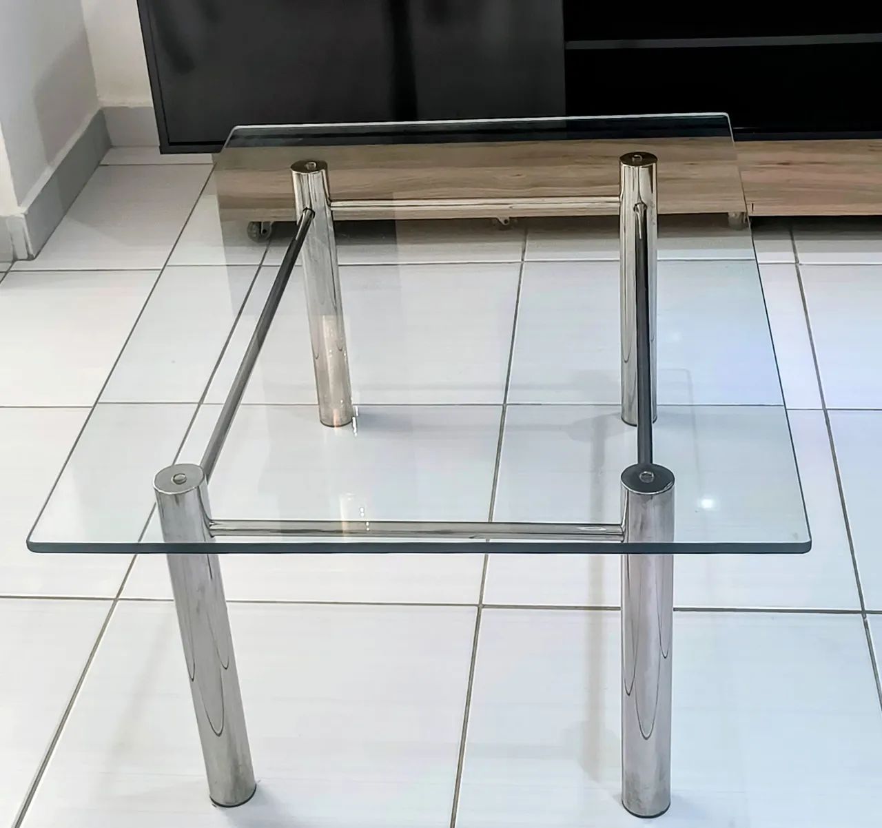 Mesa de vidro com pés de inox  - Foto 5