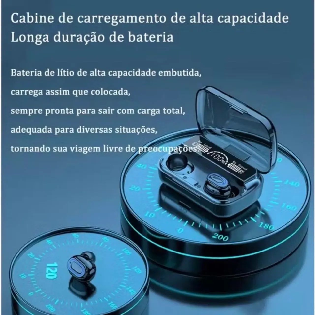 ? Fone Bluetooth Premium com Display Digital - Foto 4