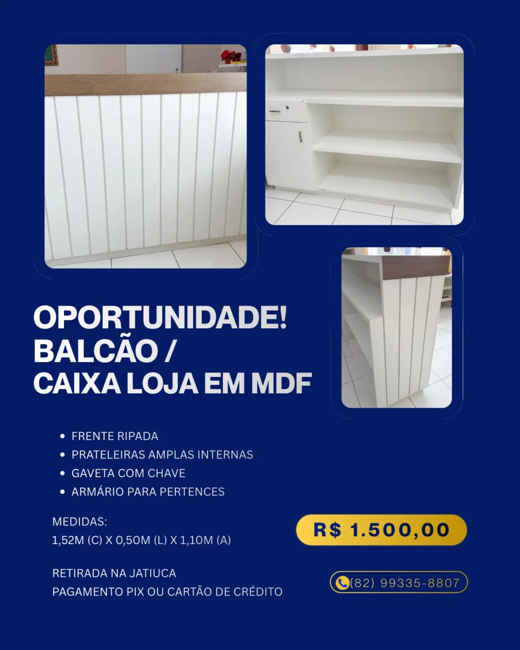 Balcão caixa loja MDF