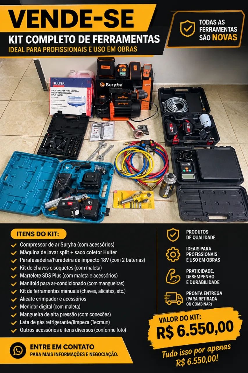 Kit Ferramentas para Ar Condicionado