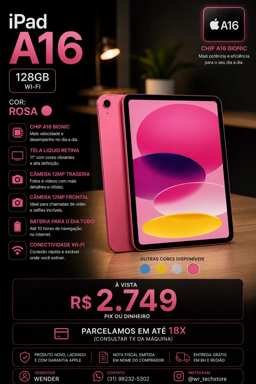 iPad 11 | 128GB WI-FI | LACRADO COM NF