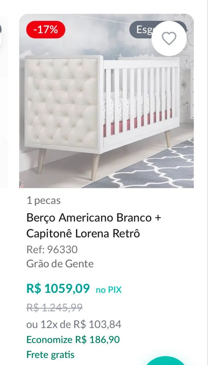 Berço + colchão de berço + protetor impermeável de colchão - Foto 2