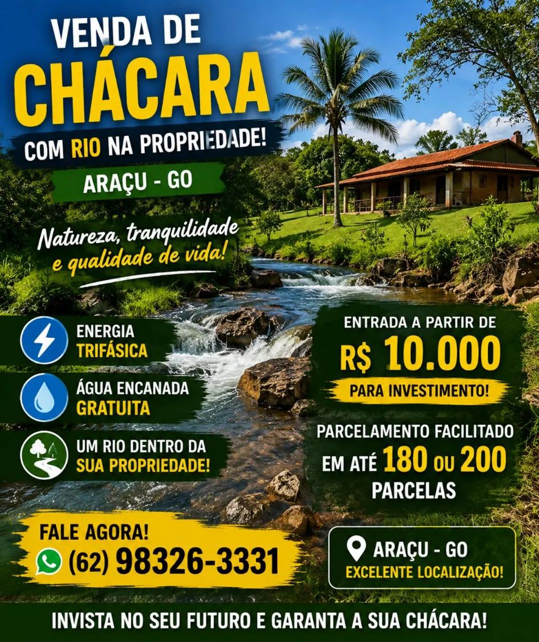 Oportunidade de compra de chácaras na planta facilitado - Foto 2