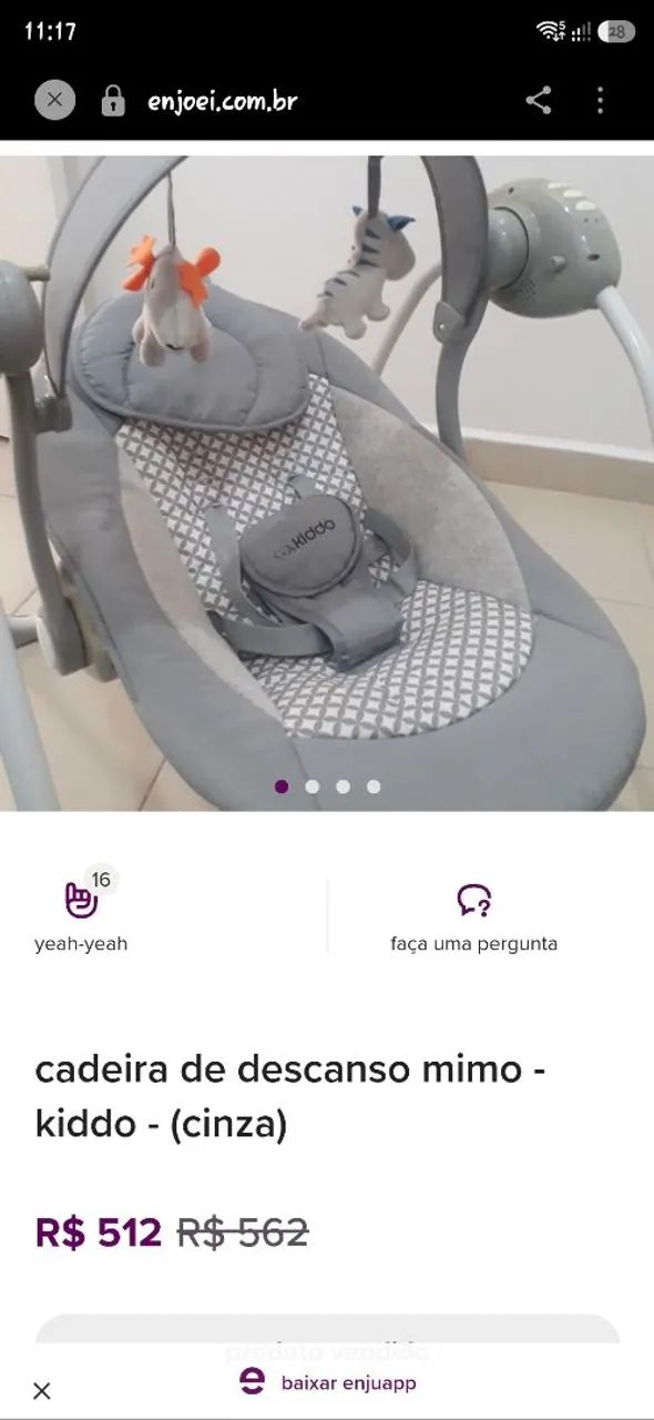 Cadeira de balanço automático kiddo  - Foto 3