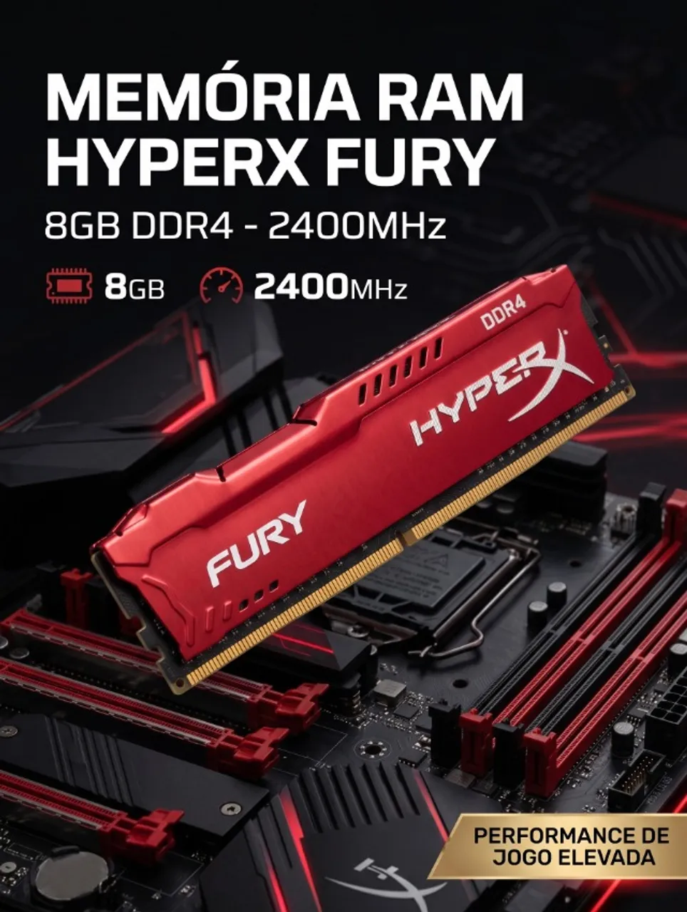 hyperx fury ddr4 8gb 2400mhz