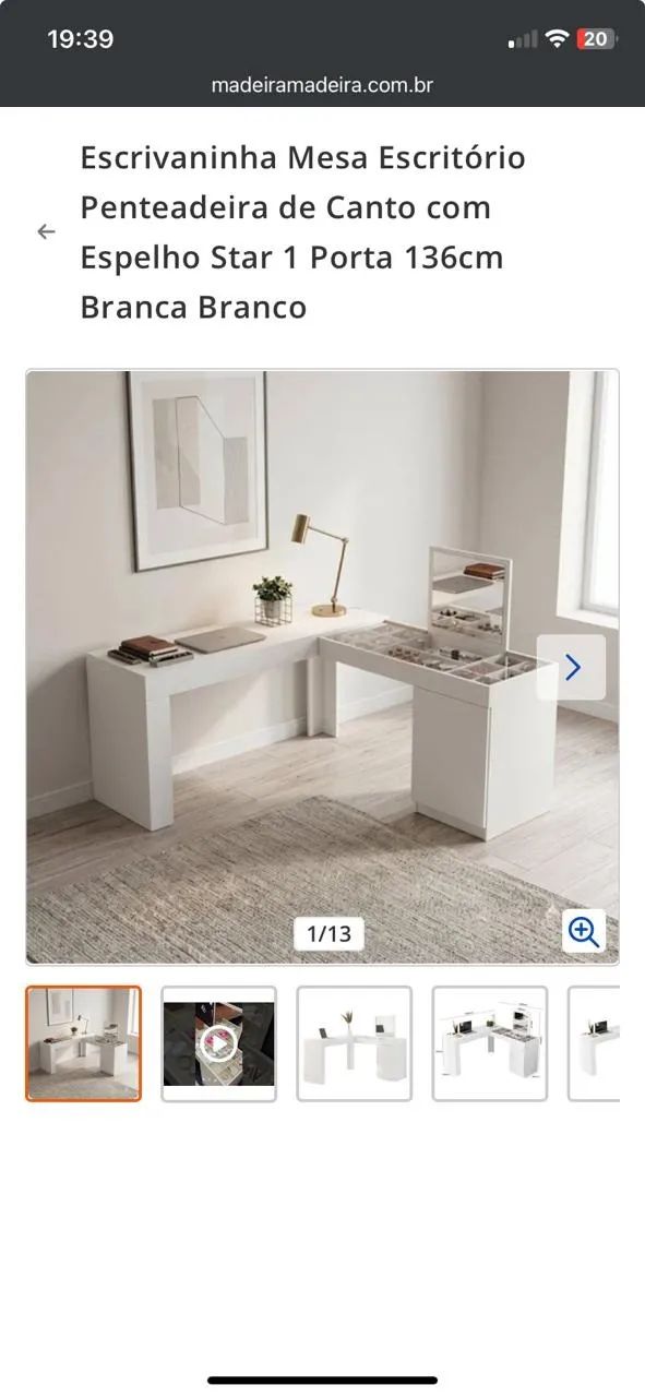 Escrivaninha , mesa escritorio com penteadeira - Foto 2