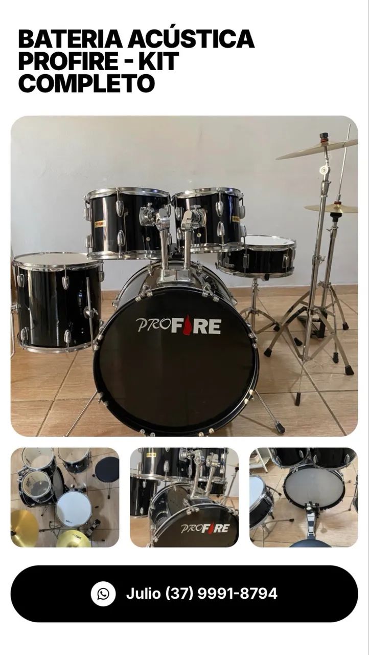 Bateria acústica Pro Fire - Foto 5