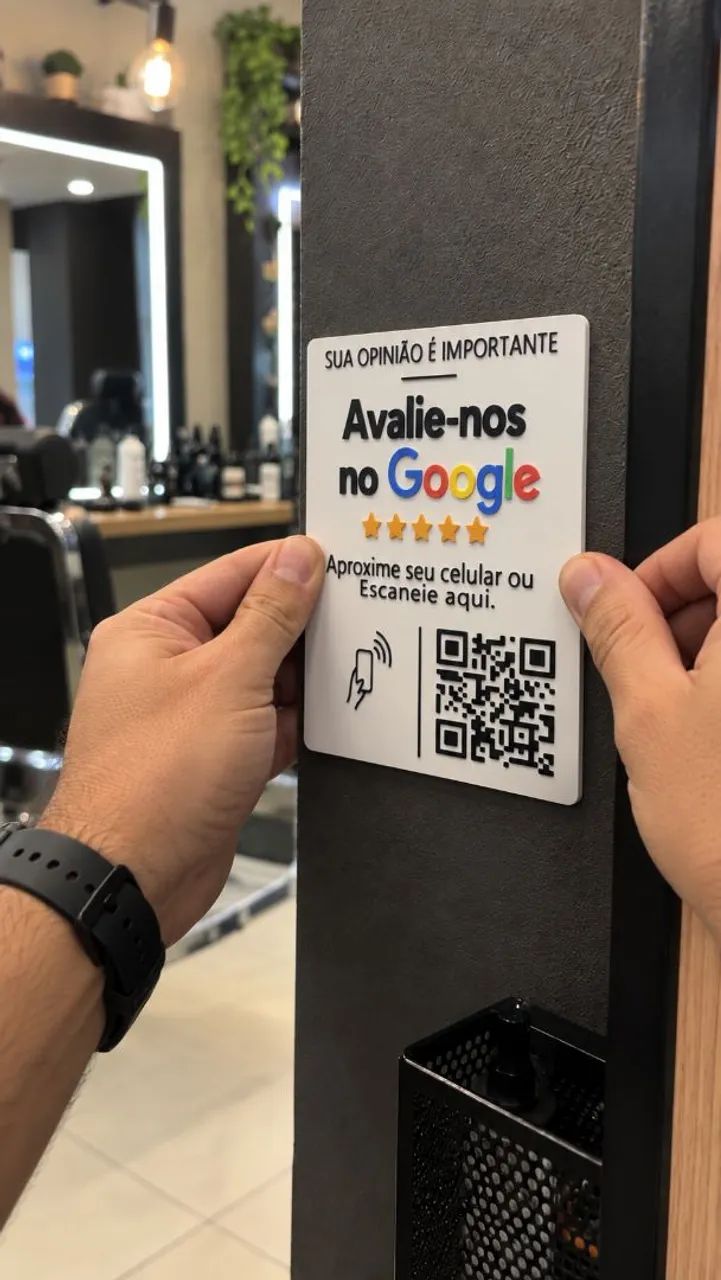 Placa Avaliação Google NFC + QR Code para Empresas - Foto 4