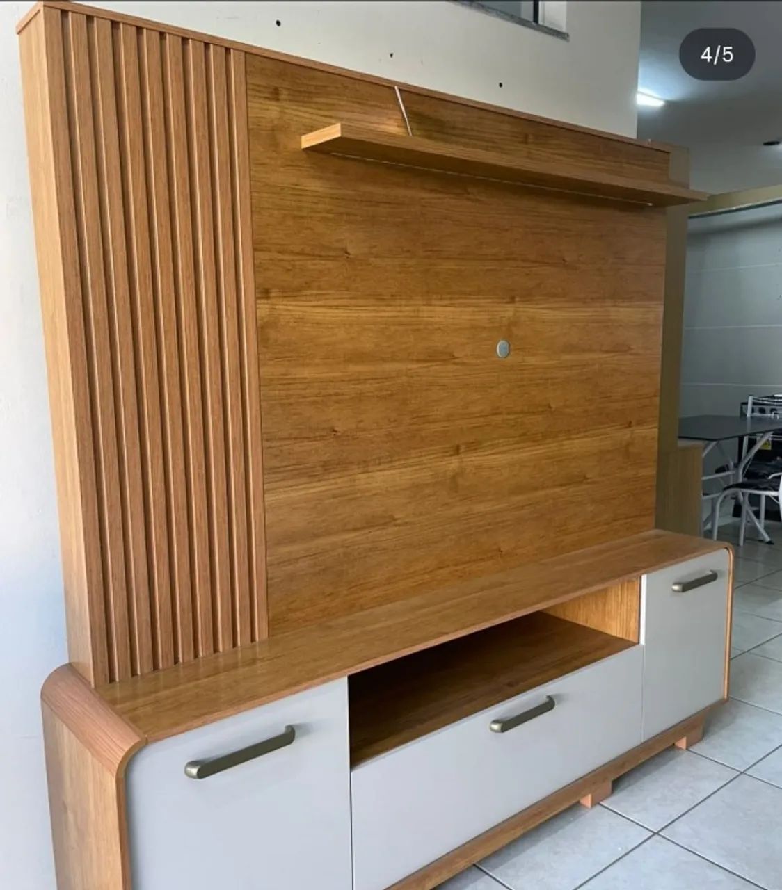 Home para TV ate 65 polegadas na PRONTA ENTREGA na cor off com cinamomo - Foto 5