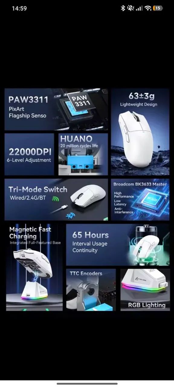 Mouse gamer attack shark x11 Branco - Foto 3