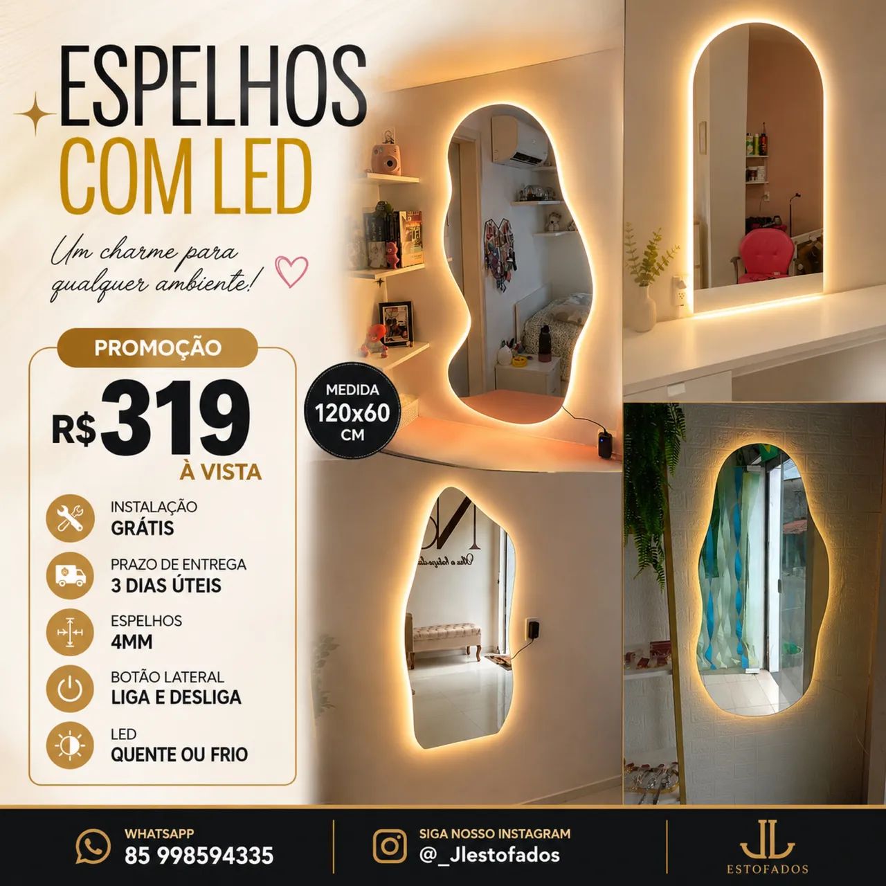 ESPELHOS COM LED 