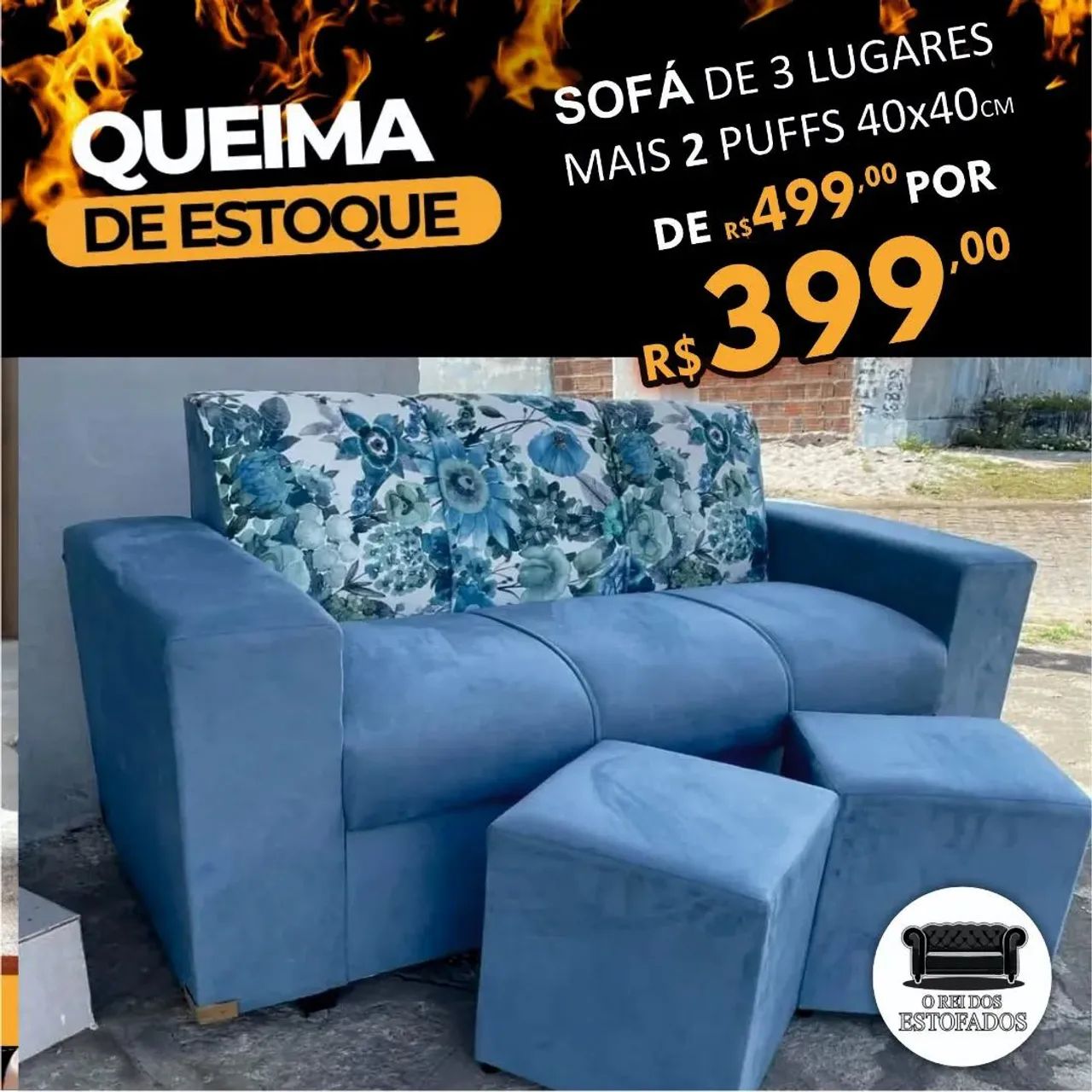 Sofá de três lugares 