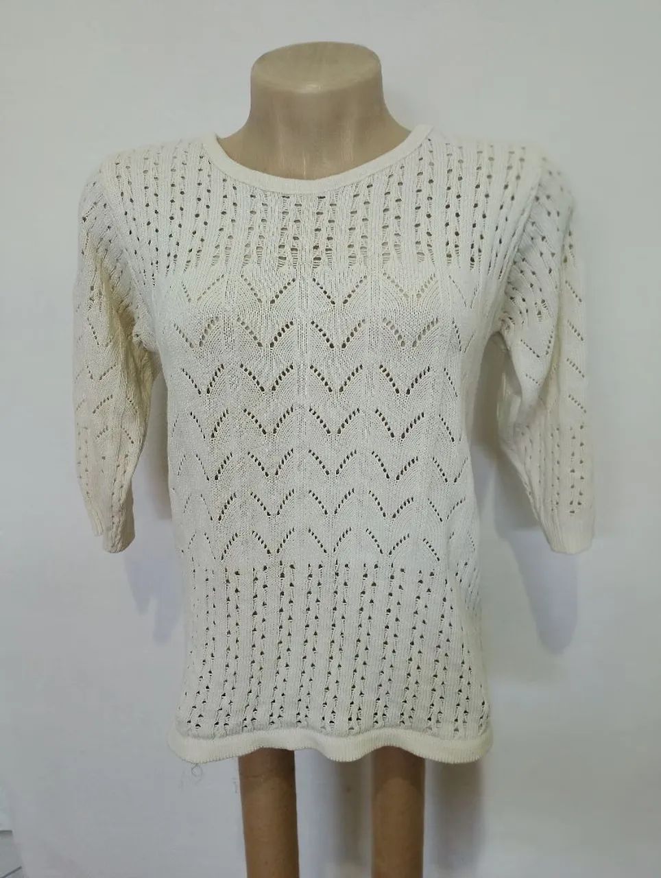 Blusa de tricô 36 feminina bege - Foto 2