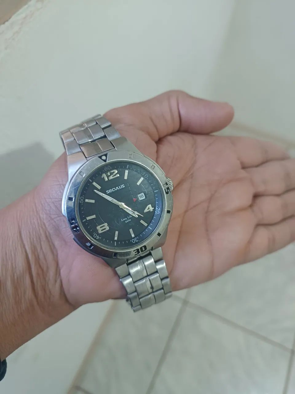 Relógio SECULUS LONG LIFE  de aço inox 