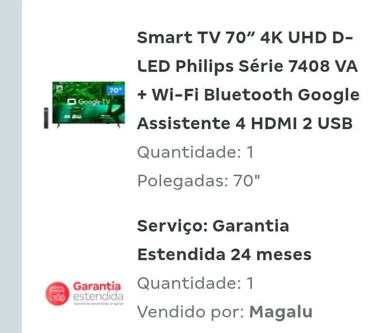 TV Philips 4k 70p - Foto 4