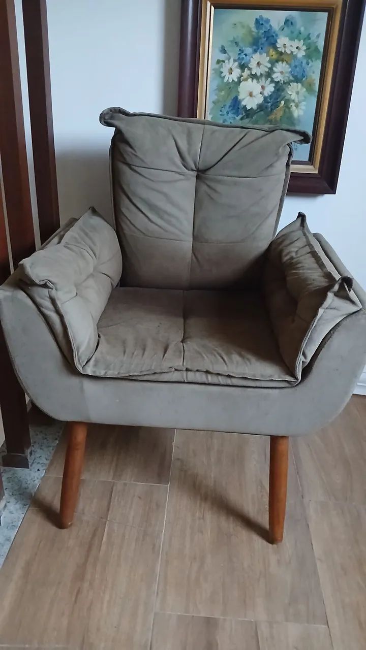 Poltrona decorativa suede