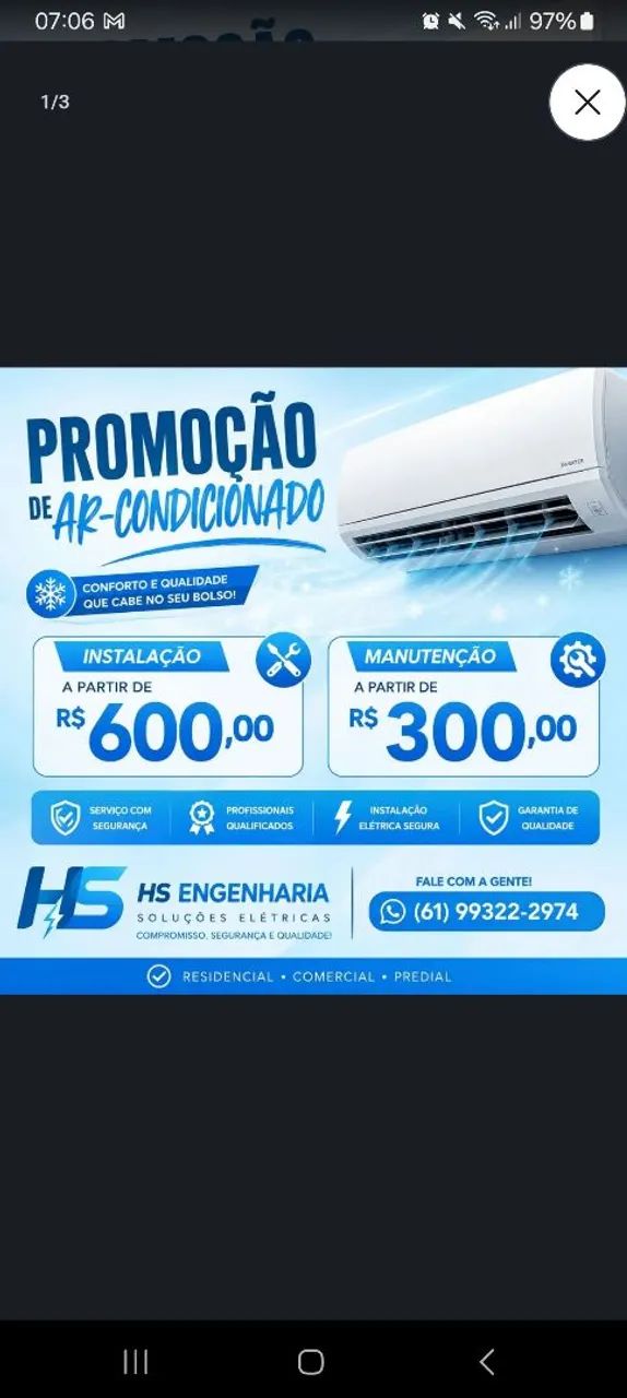 ELETRICISTA/INSTALAÇÃO E LIMPEZA DE AR-CONDICIONADO 