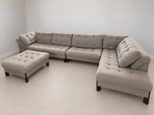 Sofá De Canto Modular Com Puff (Usado) - Foto 3