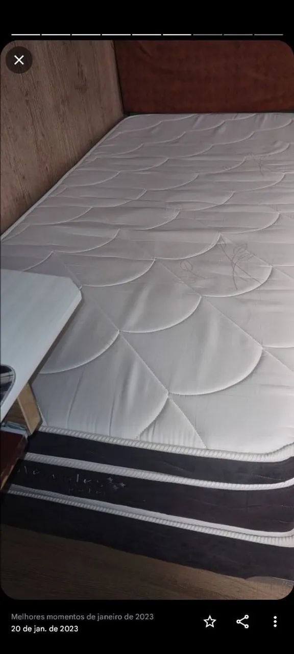 Cama box e colchão de solteiro 