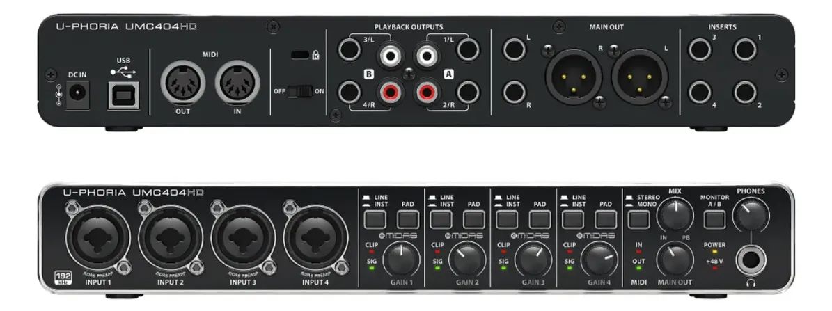 Interface de áudio Behringer UMC404HD 4 Canais