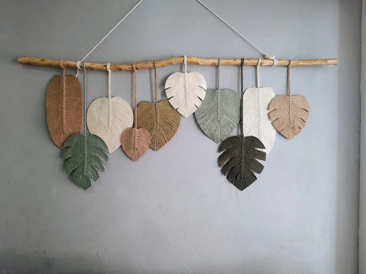 Painel de Macramé Modelo Grande Galho Rústico Boho Tendência  - Foto 3