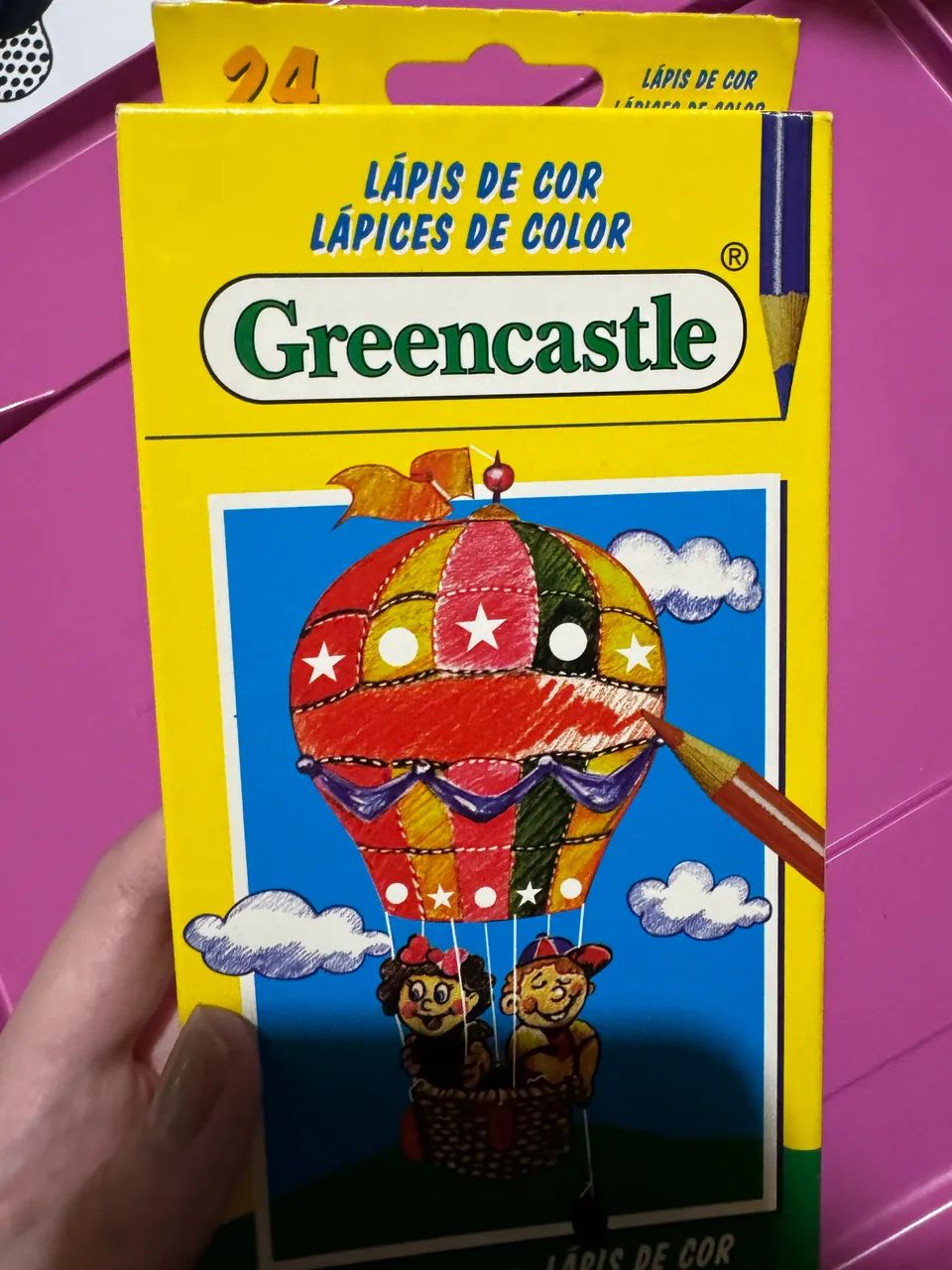 Caixa antiga e rara GreenCastle 24 lápis de cor - Hobbies e