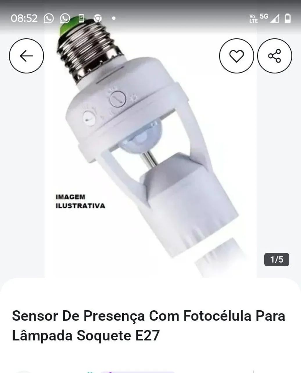 DNI Sensor de presença e fotocélula para soquete E-27 - Foto 3