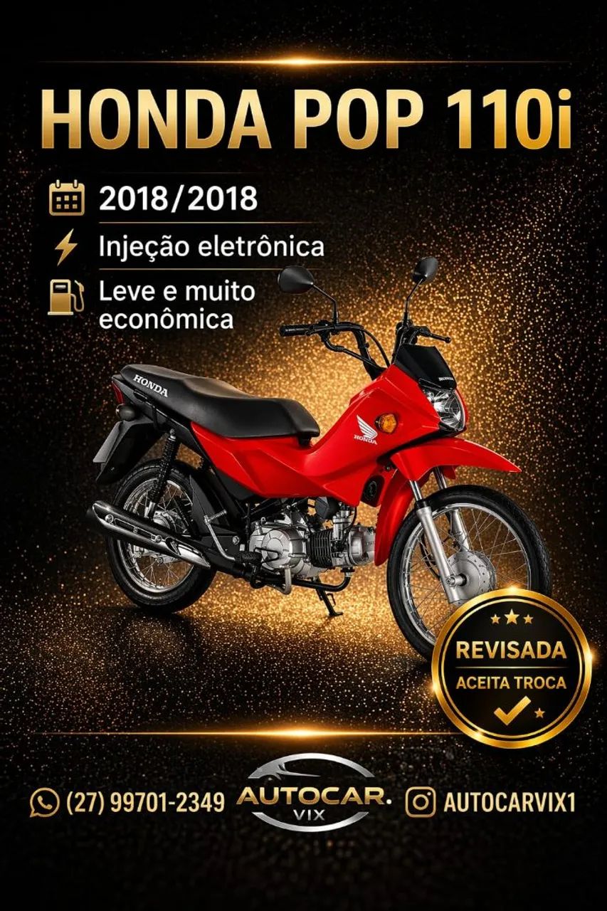 Pop 110i, troca e financia em até 48x 