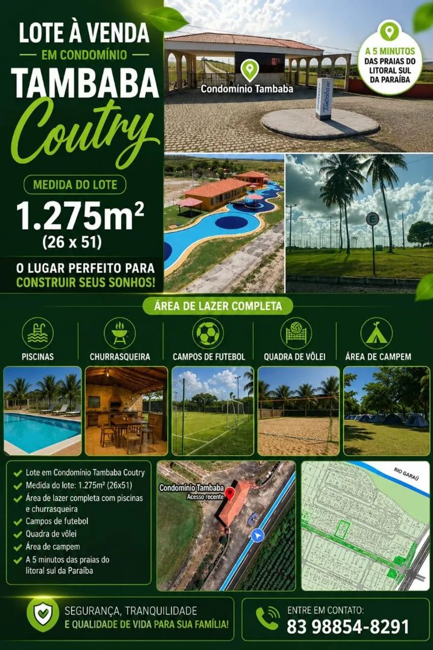 Lote condomínio Tambaba Country