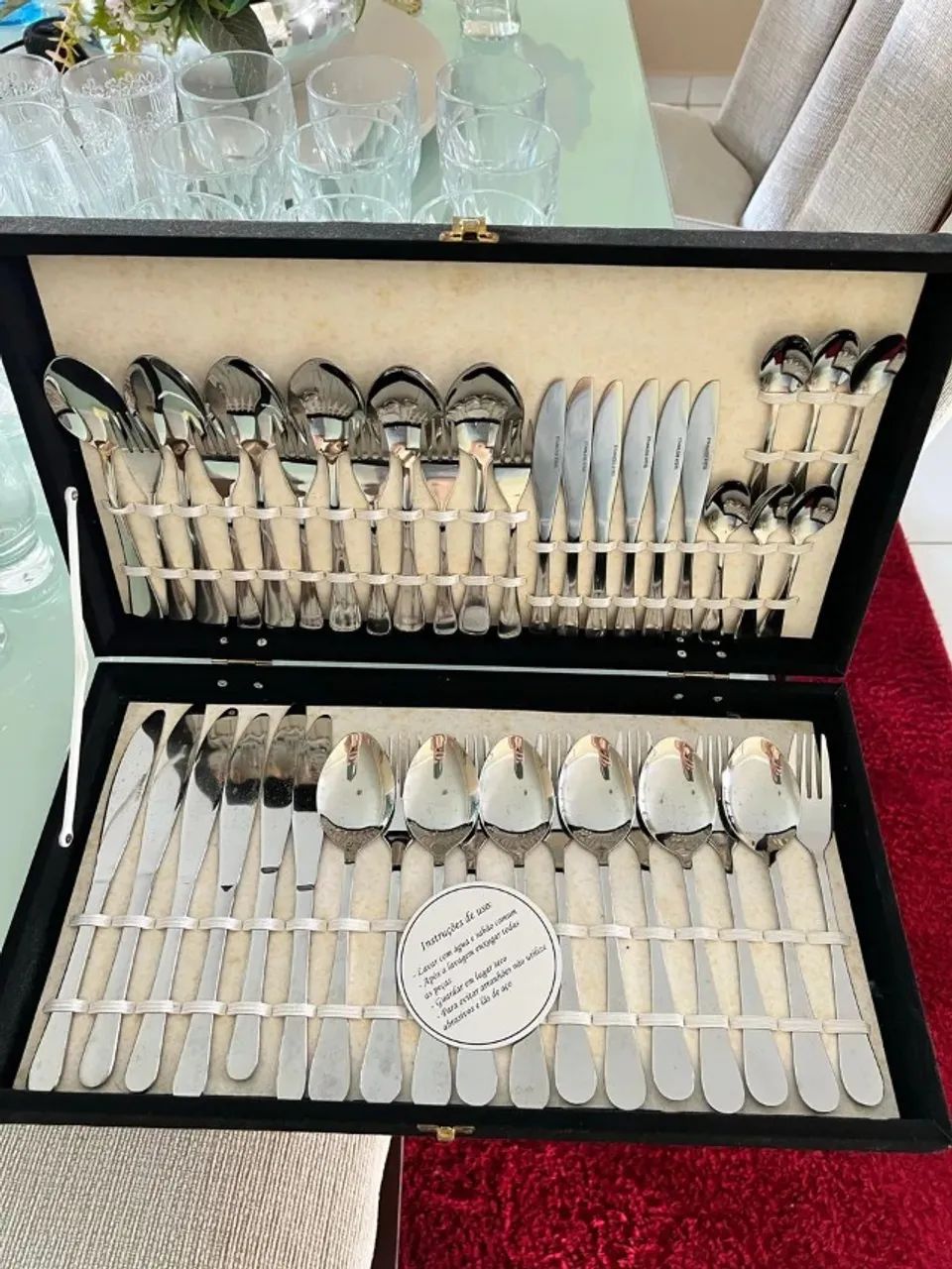 Faqueiro inox 42 peças importando italiano 