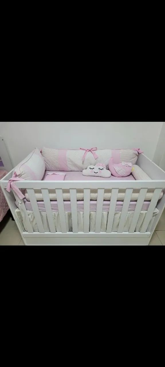 Berço Mdf, vira mini cama