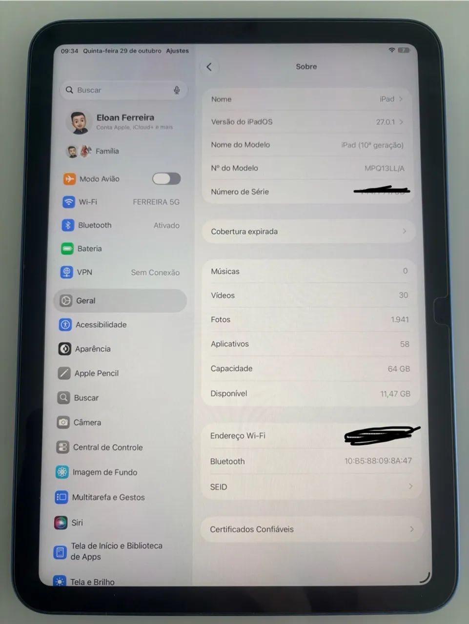 iPad 10ª Geração 64GB Wi-Fi Azul | Estado de Zero + Capa - Foto 2