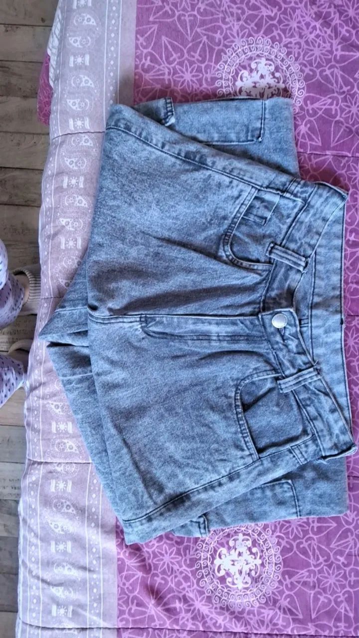 Calça jeans cargo cinza - Foto 2