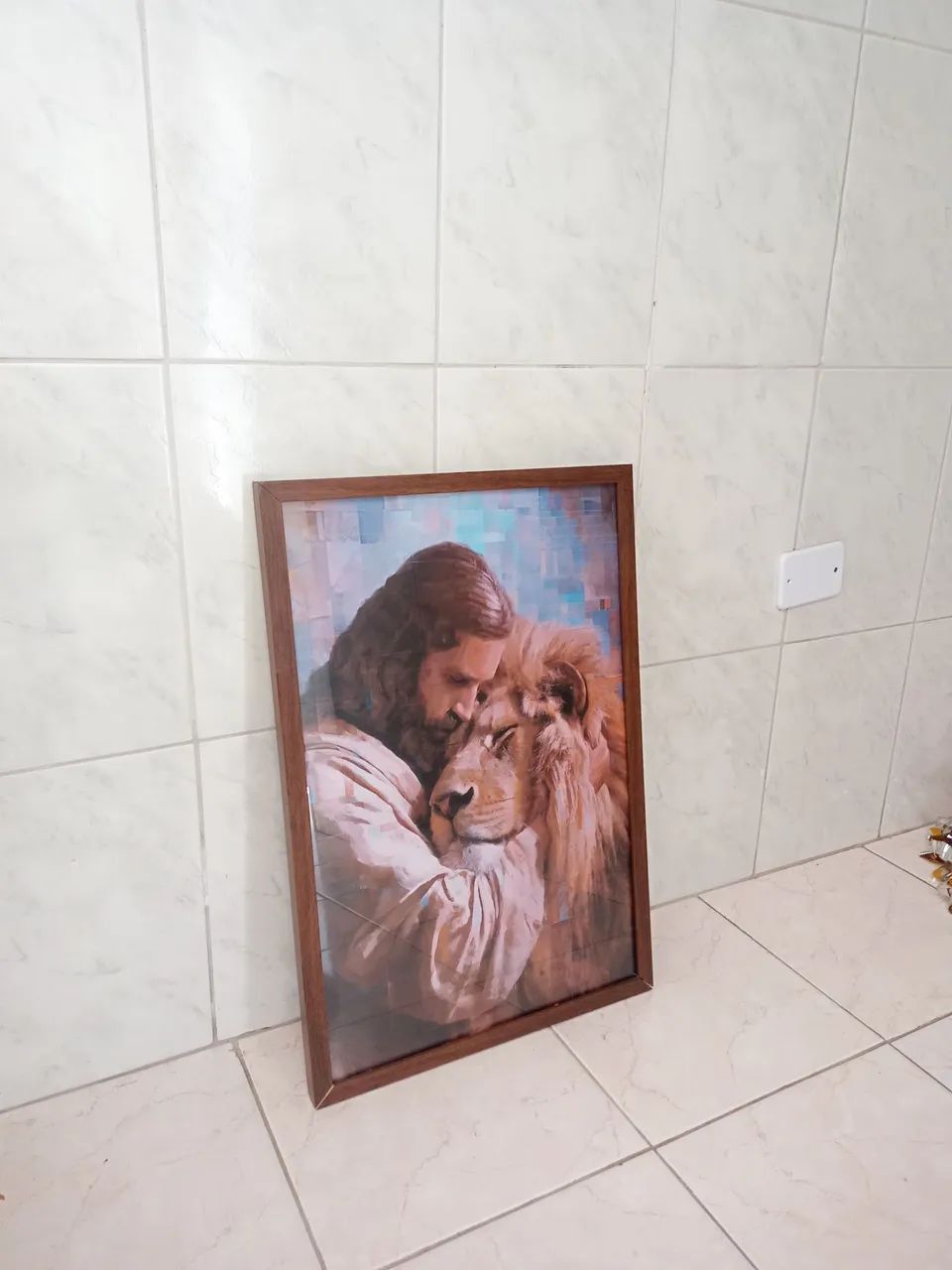 Quadro Jesus e leão