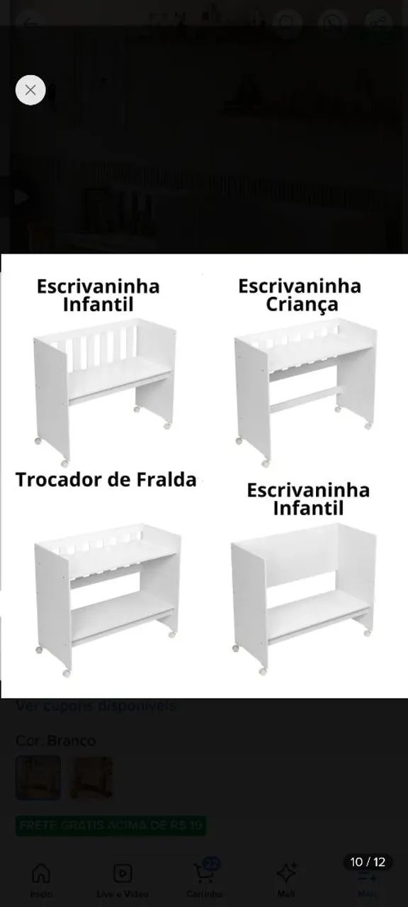 Mini berço multiuso com colchão  - Foto 4