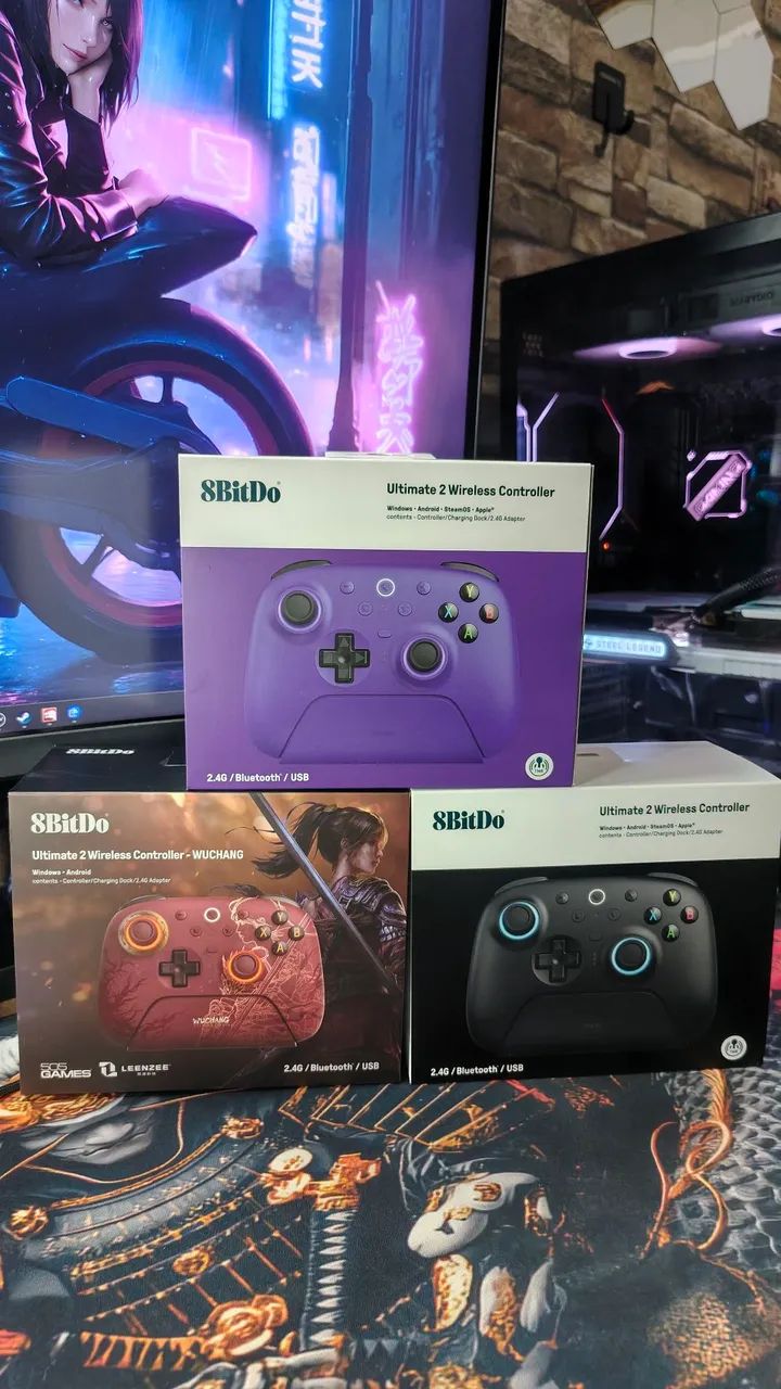 Controle 8 Bitdo Ultimate 2 Wireless completo com base e conector 