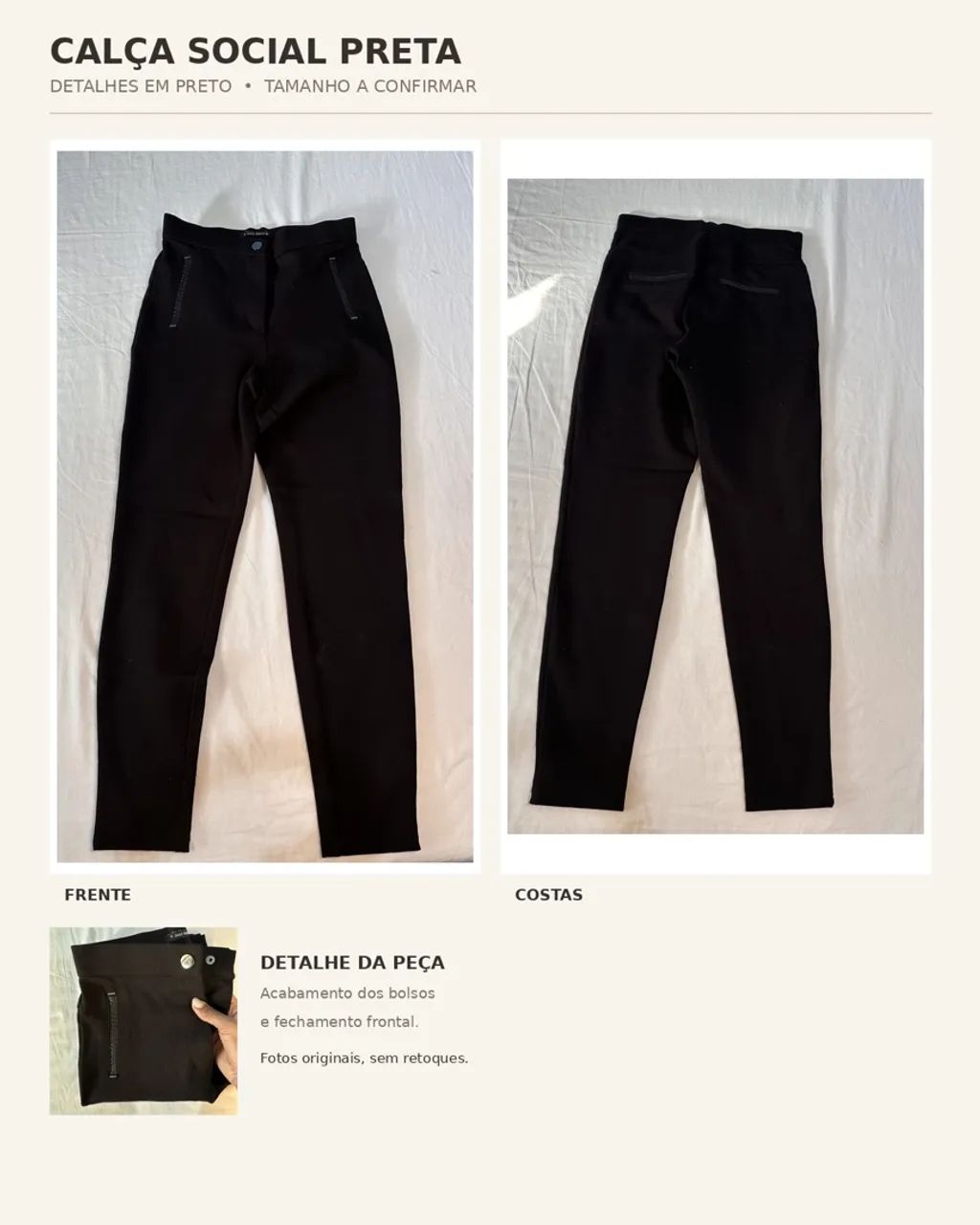 Calça social preta tipo legging