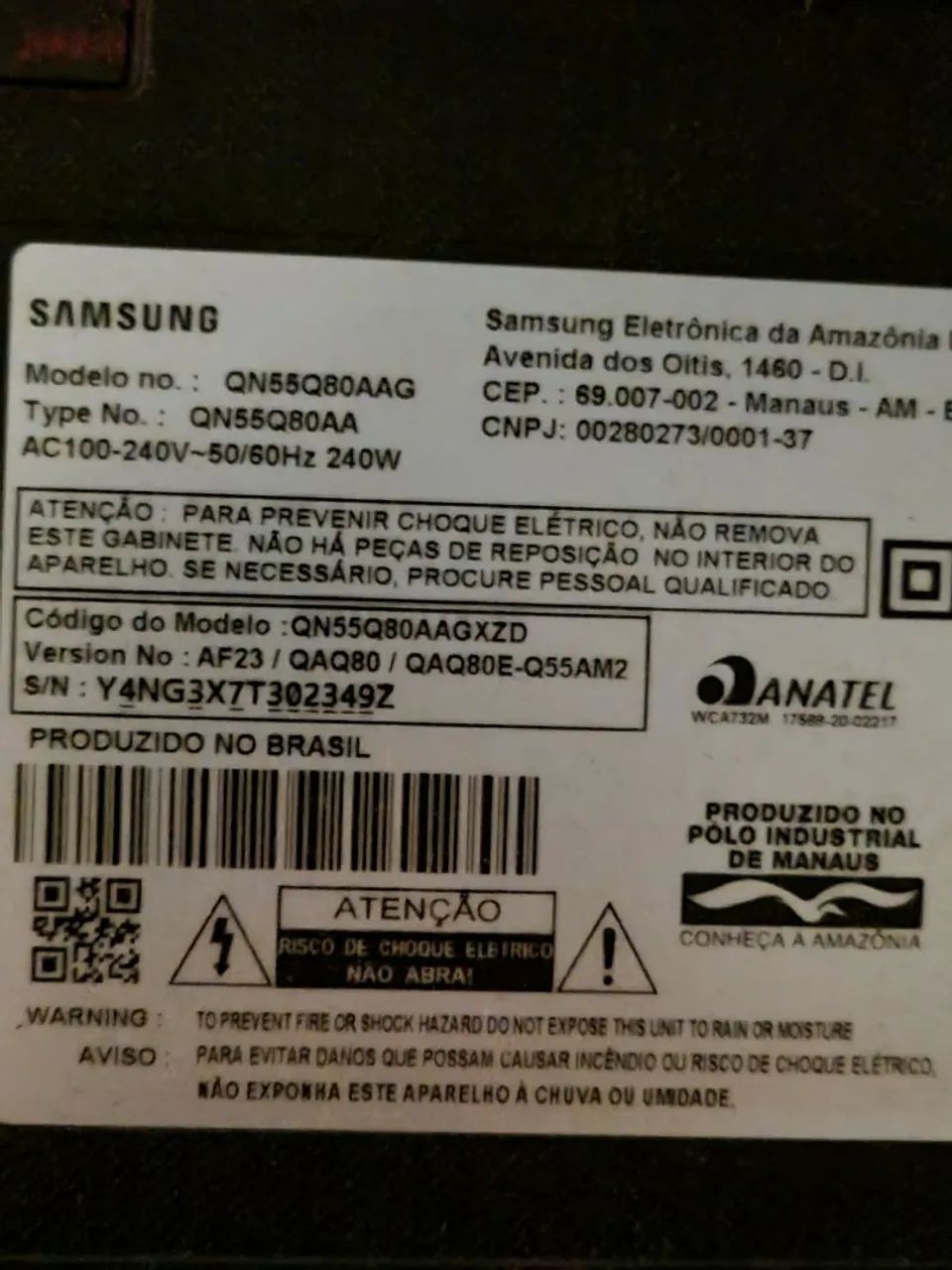 TV Led Quebrado Samsung QN55Q80A - Foto 5