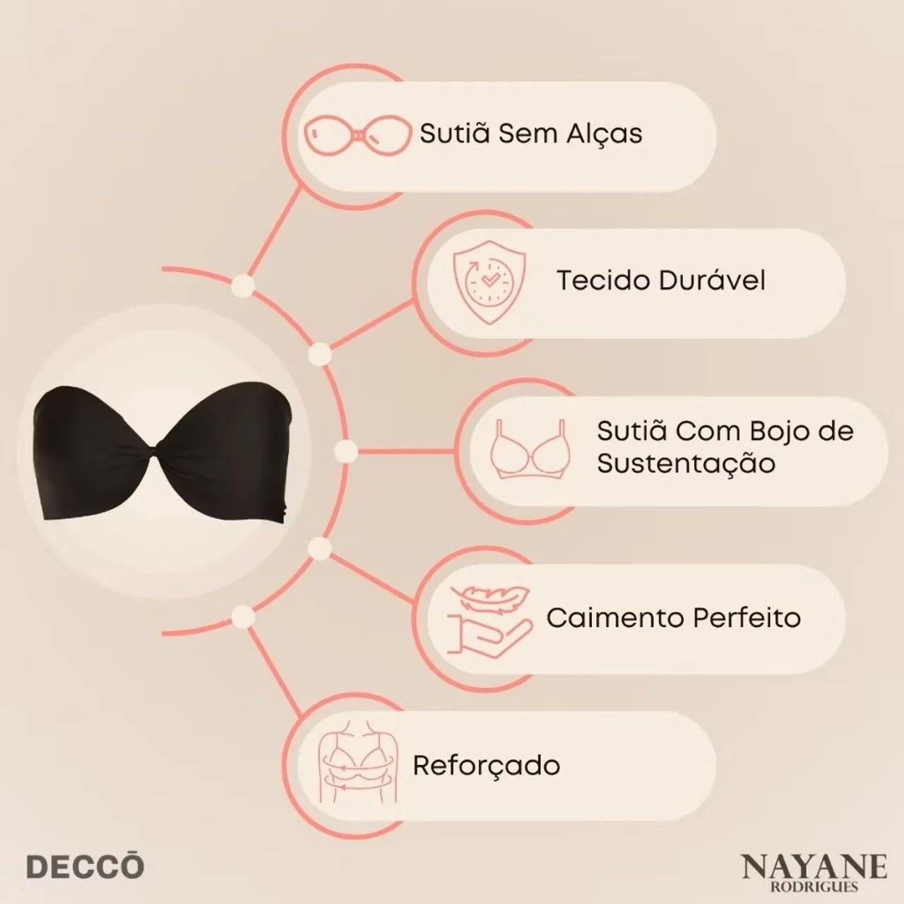 Sutia Tomara que Caia com Bojo e Aro Liso de Alta Sustentacao Confortavel - Foto 2
