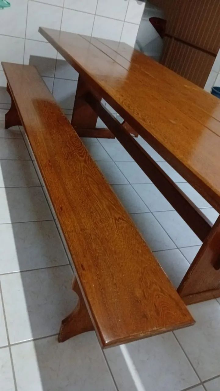 Mesa e bancos angelim pedra - Foto 2