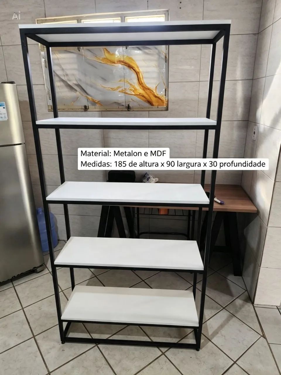 Prateleira organizadora, Metalon e MDF. - Foto 4