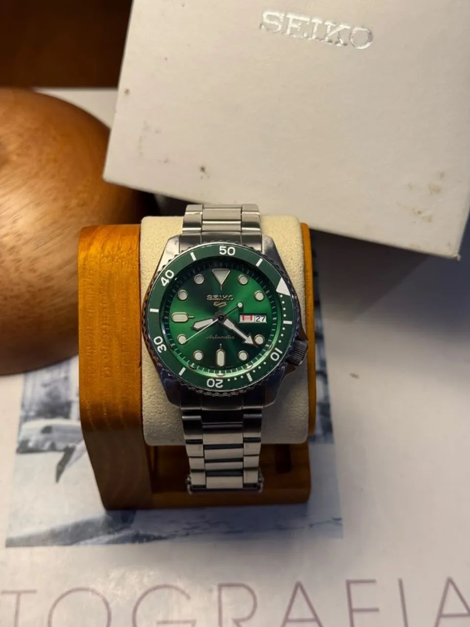 relógio seiko 5 sports automático srpd63k1 verde