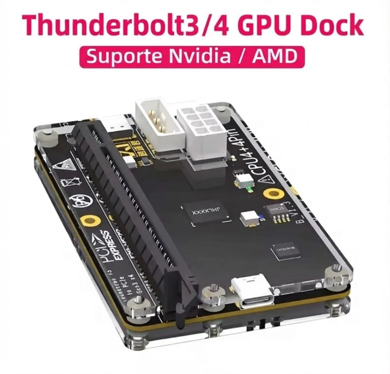 Dock Egpu thunderbolt 3/4 + Brinde suporte de placa de vídeo vertical