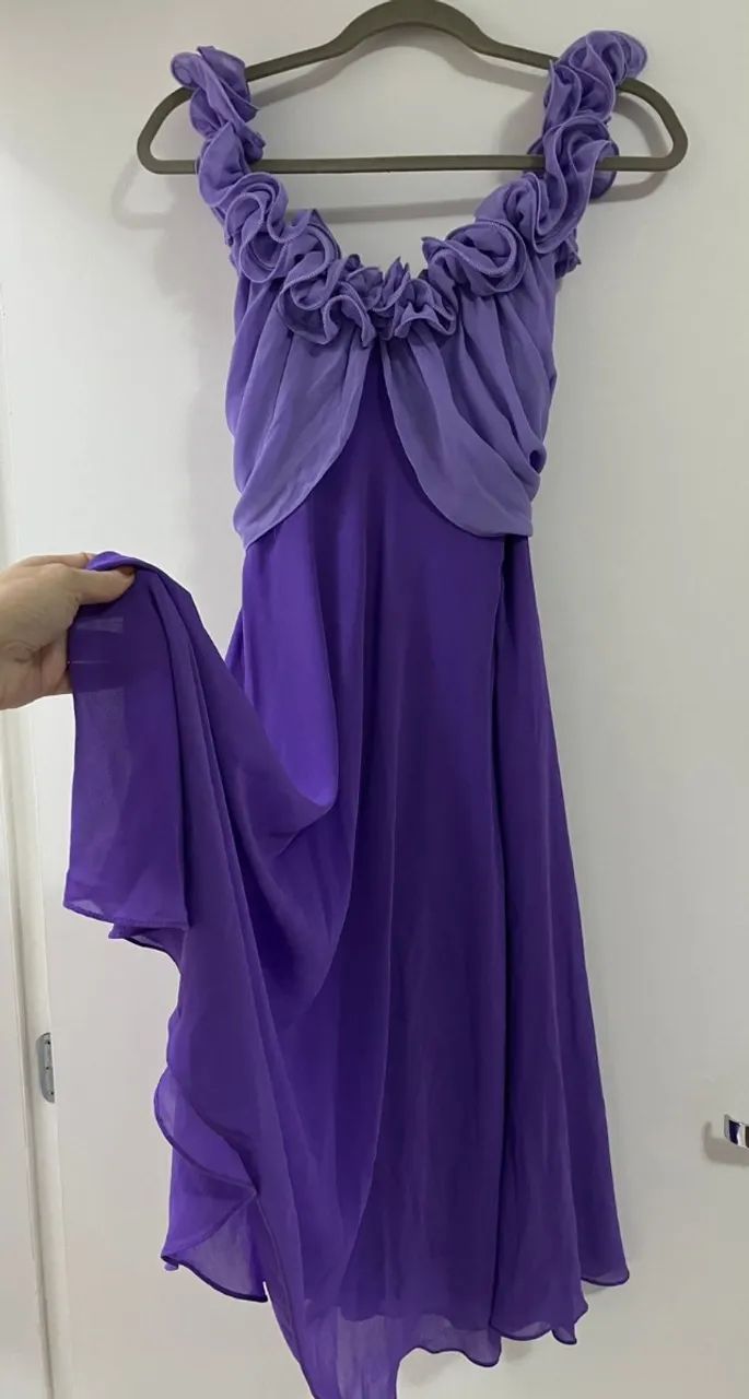 Vestido Lilás e roxo - caimento impecável - marca Adoro  - Foto 5