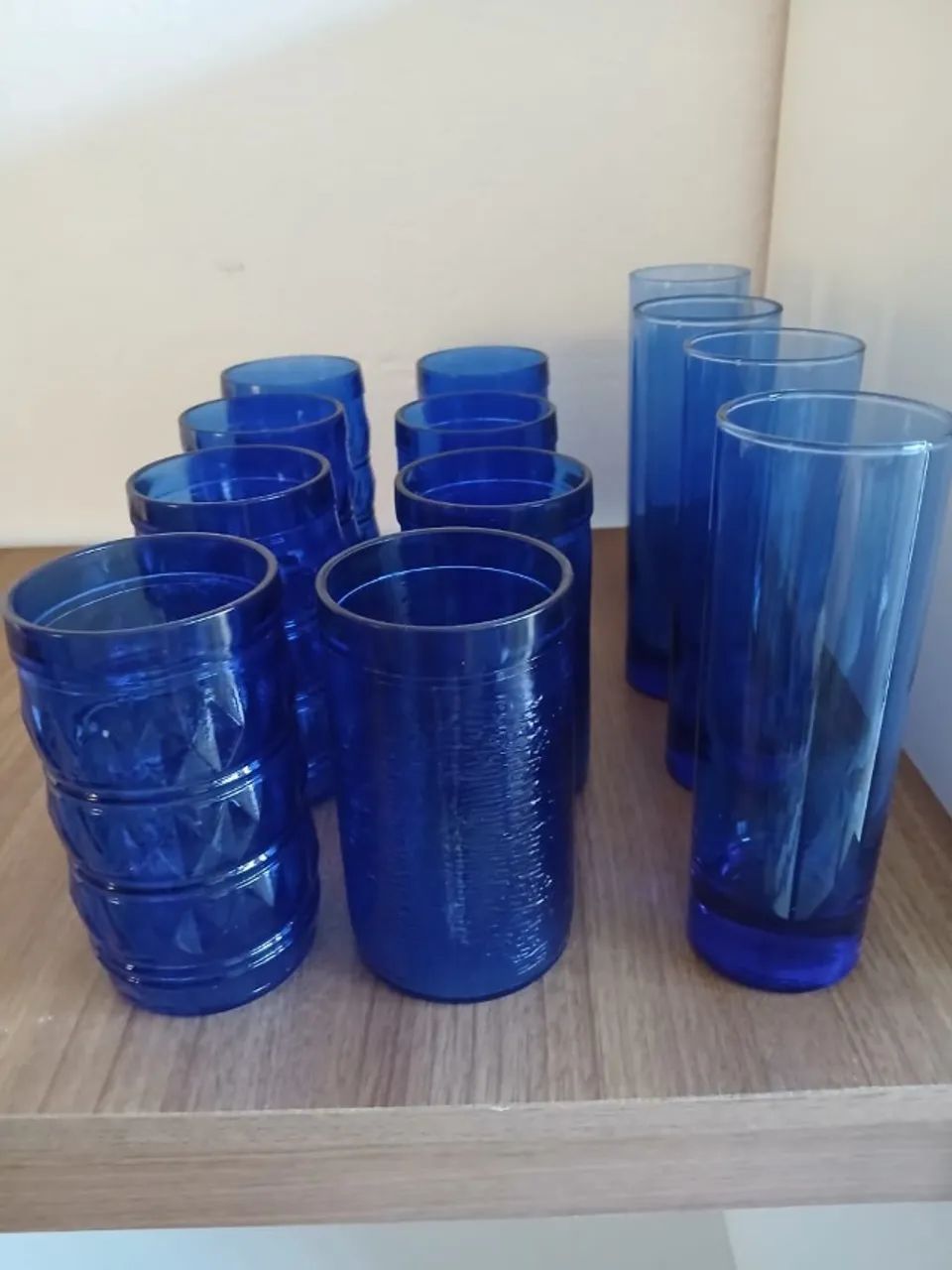 Copos Azul - Vidro Cobalto de Cozinha - 12 Unidades