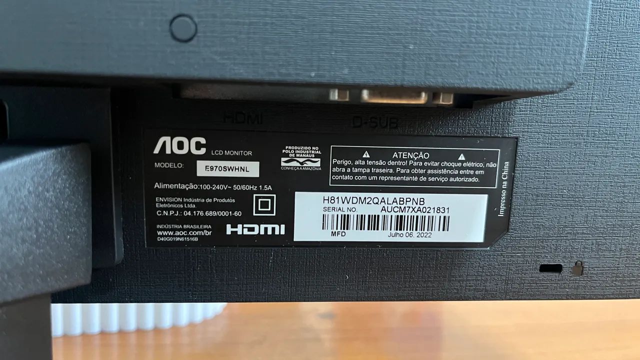 Monitor AOC 18,5? LED HD - E970SWHNL - Foto 4