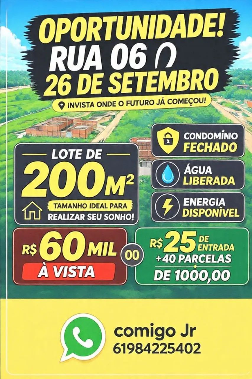 Vendo lote parcelado 26 de setembro 